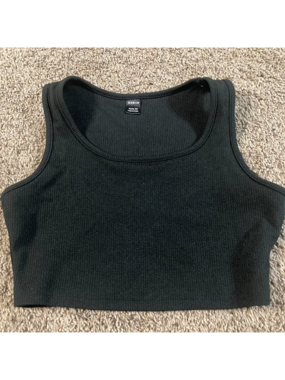Black SHEIN ribbed crop top #shein #ribbed